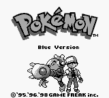 Pokemon Blue title screen for GameBoy